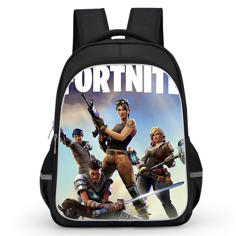 16-дюймовый мультяшный рюкзак Fortnite унисекс для мальчиков и девочек с двойными молниями, вместительный, легкий, студенческий рюкзак