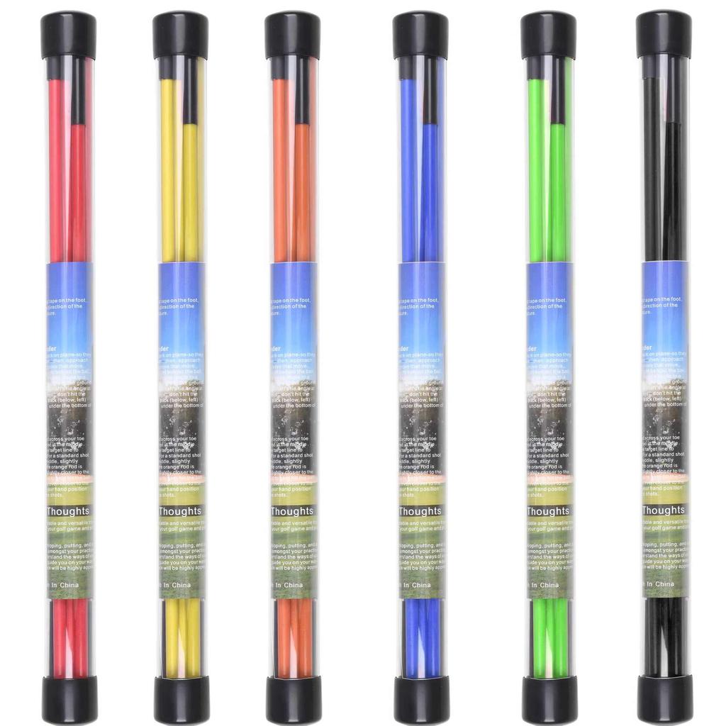 2 Sets Golf Alignment Sticks 48inch Alignment Practice Rods Collapsible 6 Colors Golf Alignment Sticks Golf Swing Training Tools