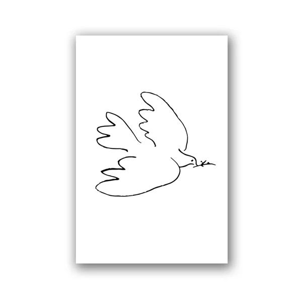 Пикассо Минималистичное Животное Собака и Голубь Мира Холст Картина Настенное Искусство Фотографии Постеры и Принты для Гостиной Спальни Домашний Декор