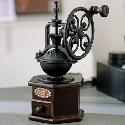 Чугунное колесо обозрения в стиле ретро, ​​мельница для кофейных зерен, ручная кофемолка с сердечником из ржавого фарфора, ручная кофемашина, маленькая кофемашина