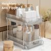 Double Layer Cosmetic Organizer Shelf Multifunctional Plastic Bathroom Shelf Pull Out Cabinet Storage Kitchen Organizer