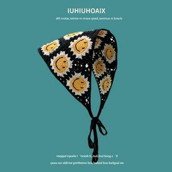 Винтажный французский вязаный крючком платок на голову для женщин - Художественная летняя повязка на волосы