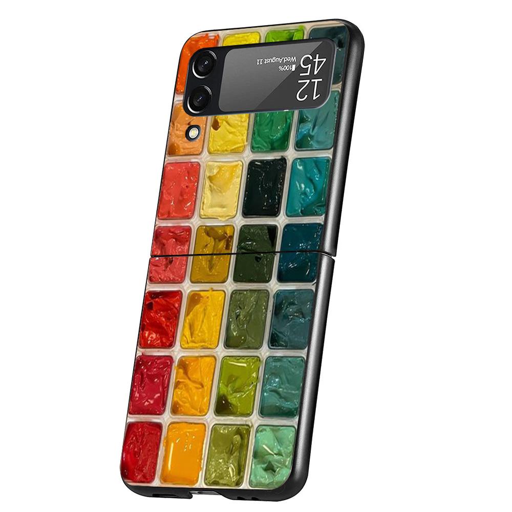 Watercolors Set Paint Palette Painting Box Phone Case For Samsung Galaxy Z Flip 7 6 5 4 3 5G Cover ZFlip7 ZFlip6 ZFlip4 ZFlip5 Z