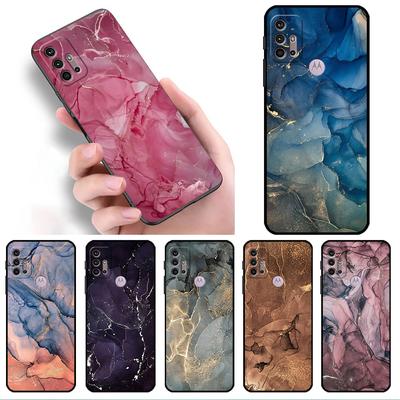 Мягкий чехол с мраморным узором для Motorola G60 G30 Edge 20 30 G22 G9 Play G52 G8 G9 Power G50 One Fusion, черный чехол для телефона