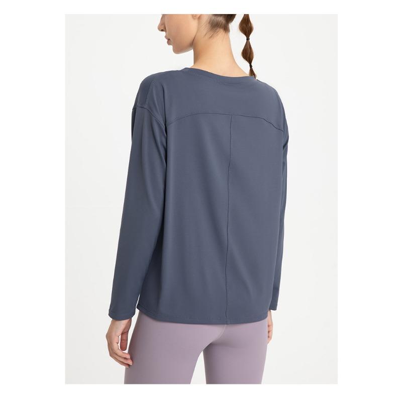 Женский свободный топ с длинным рукавом для занятий йогой