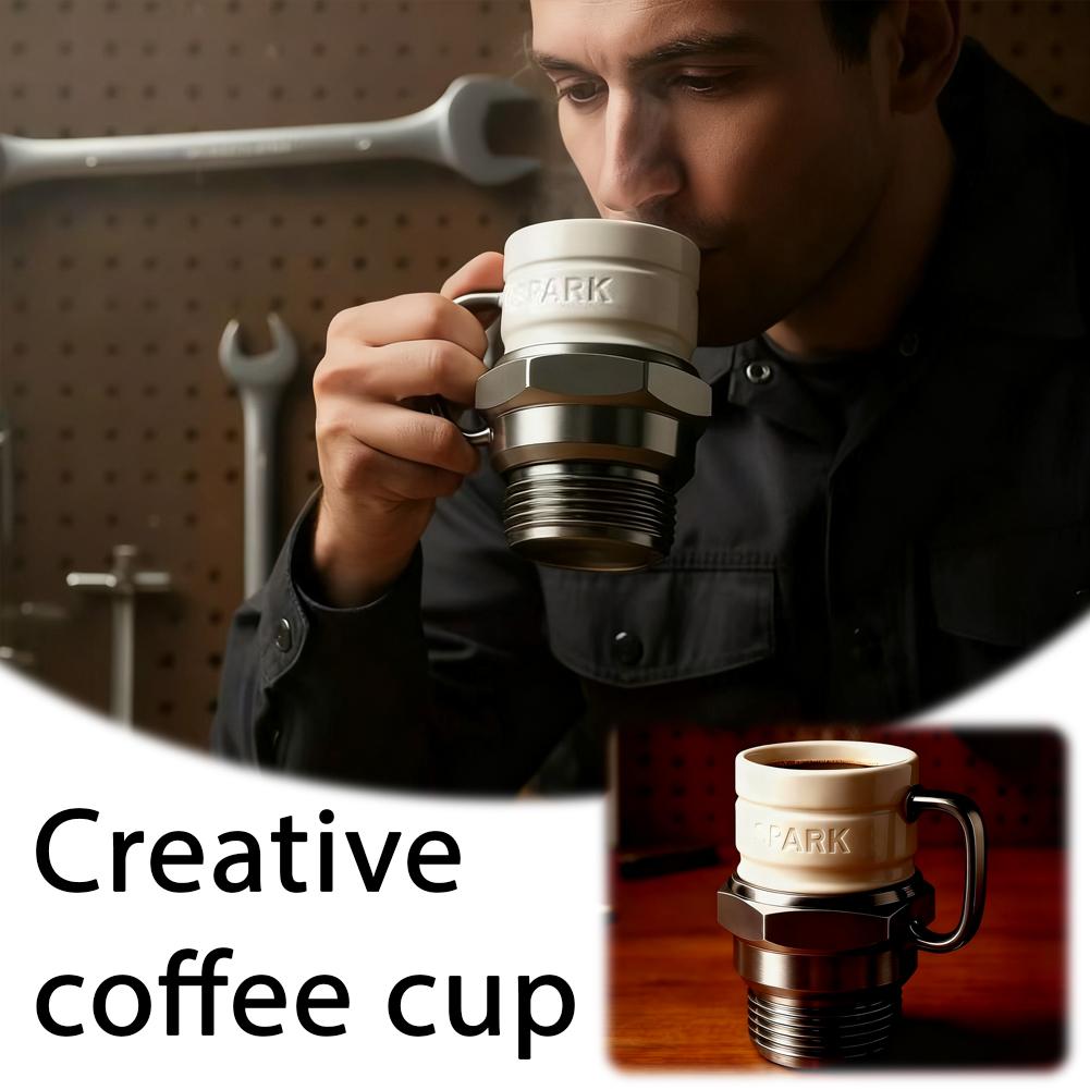 Spark Plug Coffee Mug Stainless Steel Resin Automotive Coffee Cup Cyberpunk Home Office Mugs for Car Lovers Christmas Gifts
