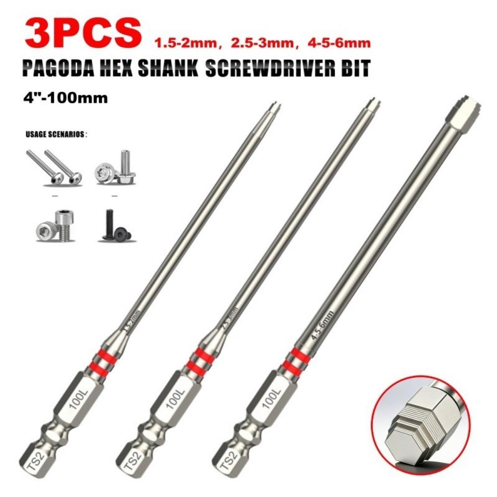 3/6PCS Strong Magnetism Magnetic Batch Head Hex Shank Screwdriver Bits For Impact Drill