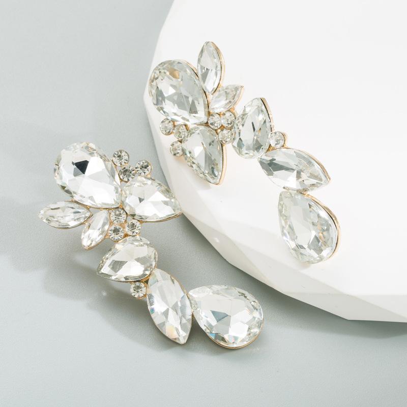 Женские серьги-капли в стиле ретро, ​​серьги-подвески из титанового стального сплава, акриловые красочные хрустальные листья в форме геометрических украшений для ушей