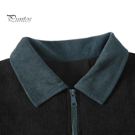 Мужская вельветовая куртка с воротником-лацканом, длинным рукавом, повседневная куртка в стиле пэчворк, пальто с карманами, застежка-молния, верхняя одежда