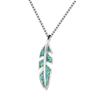 Red/Blue/Green Fire Opal Leaf Pendant Necklaces For Women 925 Sterling Silver Feather Jewelry Female Chain Wedding Necklace