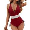 1011 Women's High Waist Bikini Split Set V-Neck Tether Bikini Gather Hot Sale