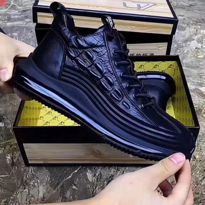 Весна и осень Новые мужские повседневные спортивные туфли Кроссовки для бега Рабочая одежда Обувь из крокодиловой кожи Мужская обувь Баскетбольная обувь