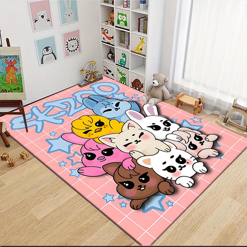 1Pc Adorable Animal Friends Carpet Rug Customizable Soft Washable Antislip Home Living Room Sofa Mats Personalized Rug 091742