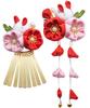 Baramoly Hair Graduation Red Ornament, Shichi-Go-San, Coming-of-Age Ceremony, Flower, Ceremony, Kimono, Tomesode, Furisode, Yukata, Hakama,