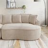 Manchester Right Chaise Sofa W/Pillows Chenille  -Light Taupe