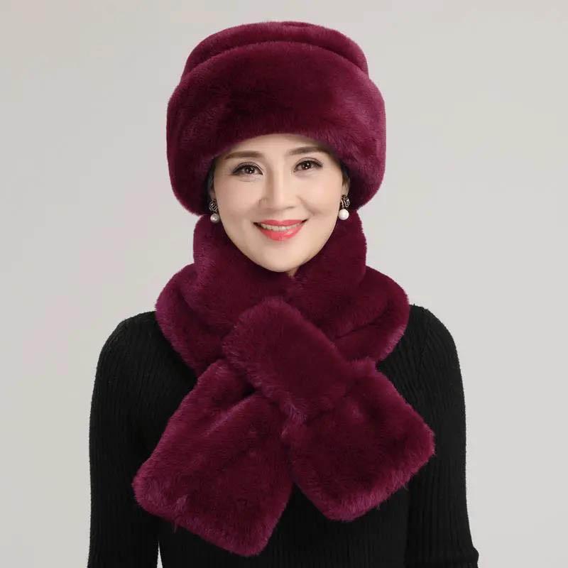 Шляпа старика Бабушка Зима Старая хлопчатобумажная шапка Шляпа Лей Фэн Старушка Имитация норки Люди среднего и пожилого возраста