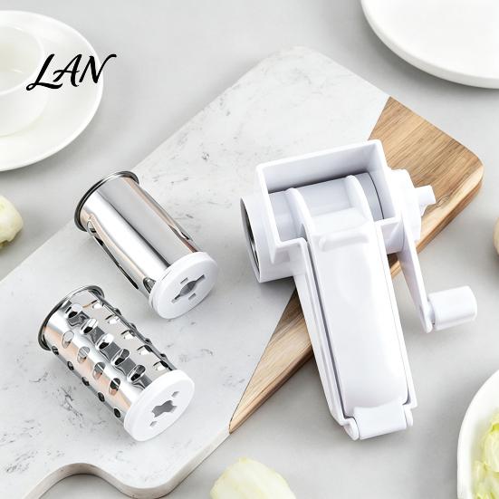 Removable Blade Slicer Manual Cheese Grater, 3 in 1 Rotary Shredder for Vegetable Grater Salad Parmesan, Hand Crank Kitchen Tool Easy Food Preparation