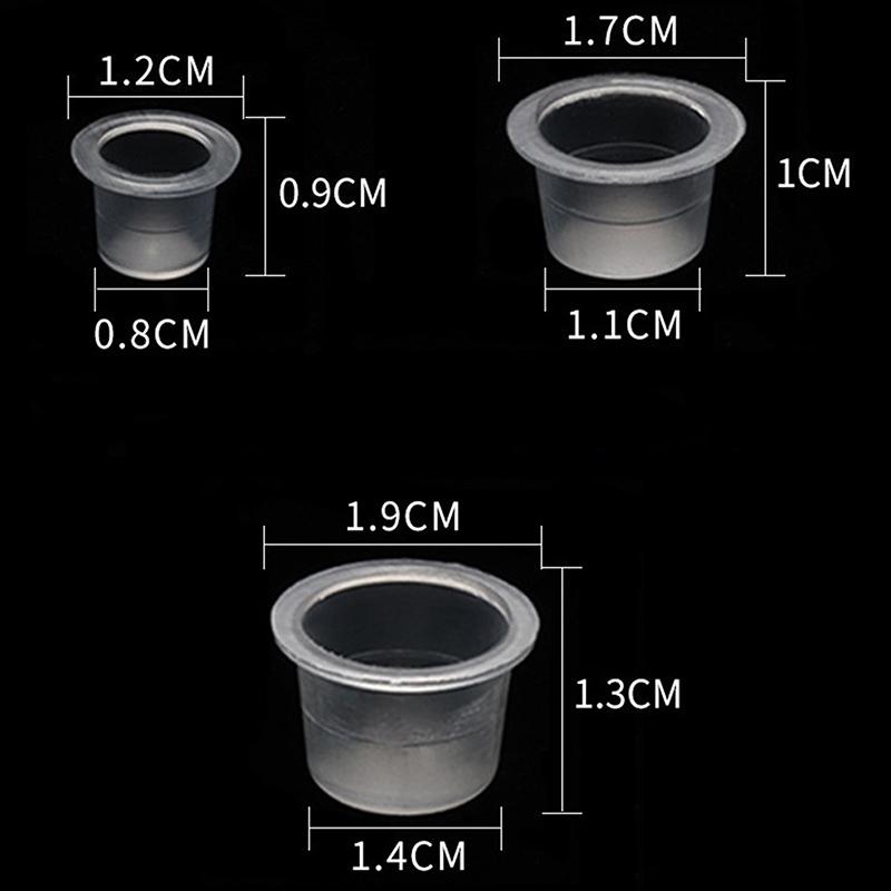 100Pcs S/M/L Plastic Disposable Microblading Tattoo Ink Cups Permanent Makeup