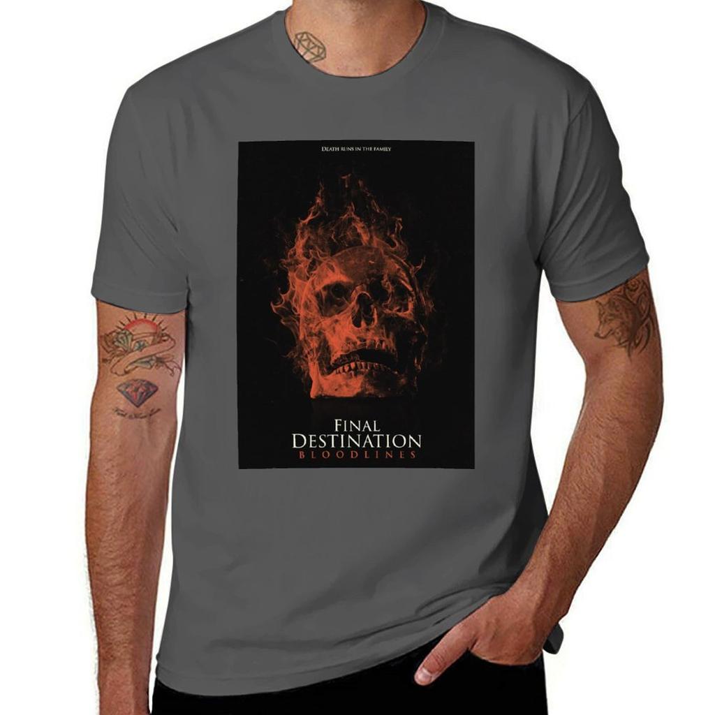 Final Destination: Bloodlines (2025) T-Shirt Black Cotton T-shirt Plain for Man Package Man T Shirt Cotton High Quality T-Shirt
