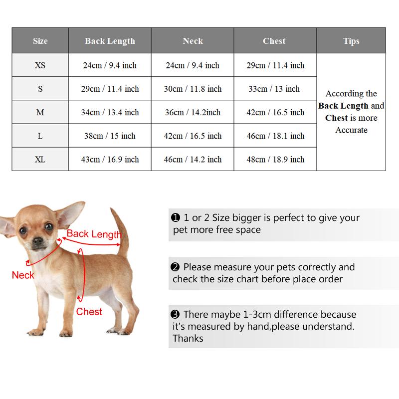 Fashion Pet Small Dog Clothes Winter Warm Dog Jacket Harness Chihuahua Puppy Coats XS-XL