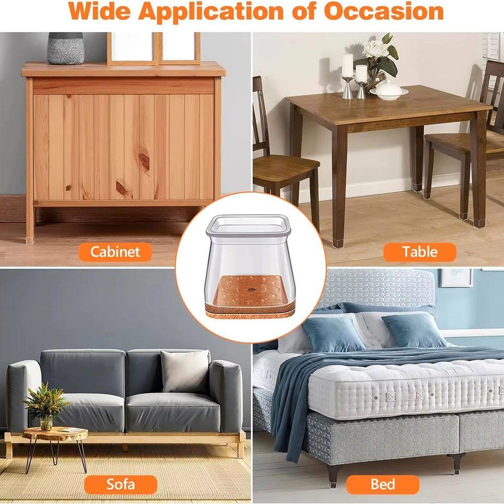 4pcs Noise Prevention Chair Leg Protector Thicked Scratch-proof Leg Cover Silicone  Furniture Pads