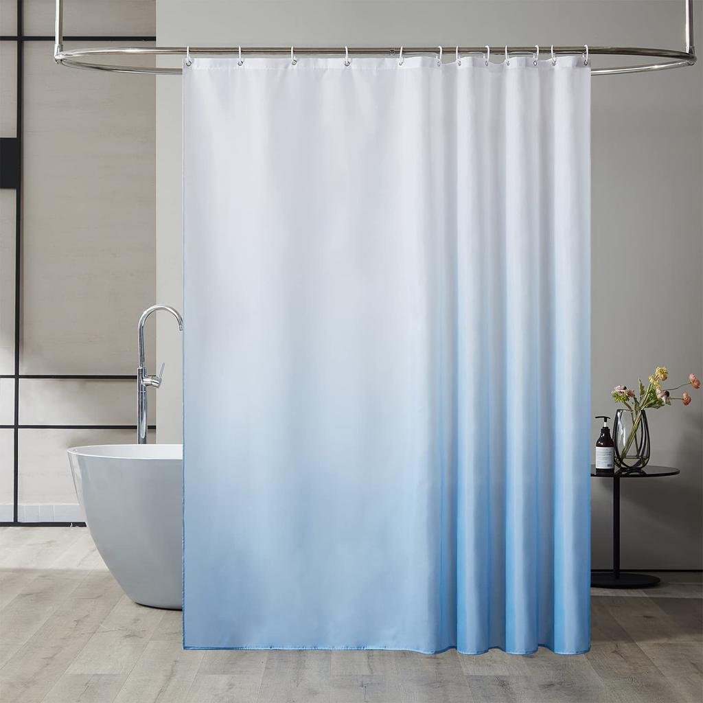 Gradual Change Digital Printing Shower Curtain, Waterproof Bathroom Curtain, Polyester Thickened Shower Cover Bathroom Curtain