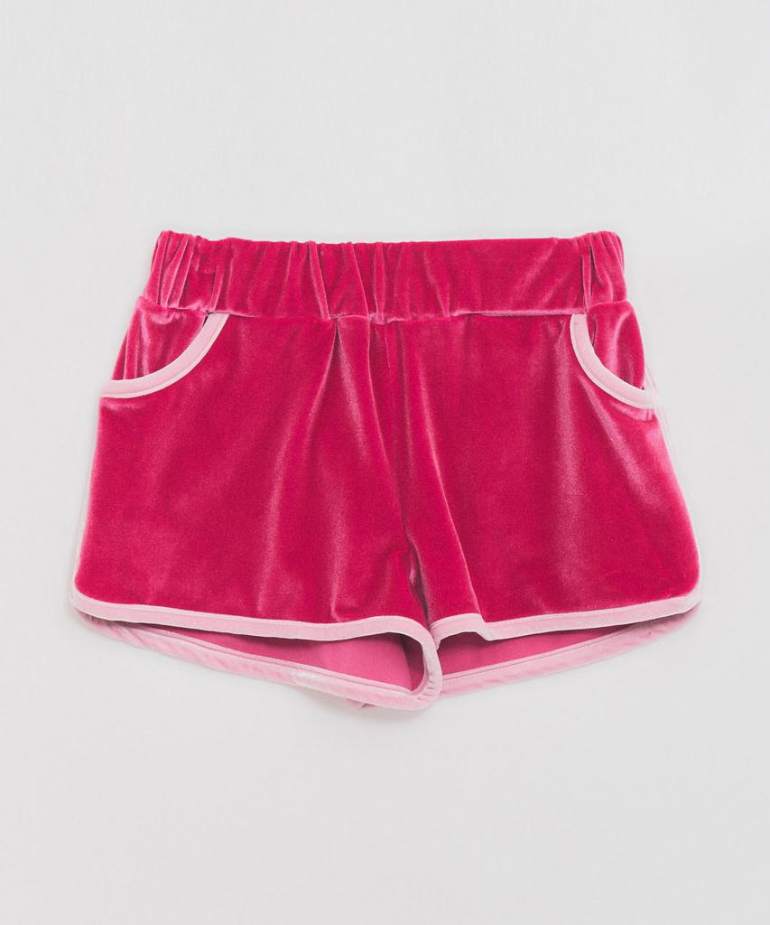 RAWMANTICS Raw Logo Velvet Hot Dolphin Pants Hot Pink