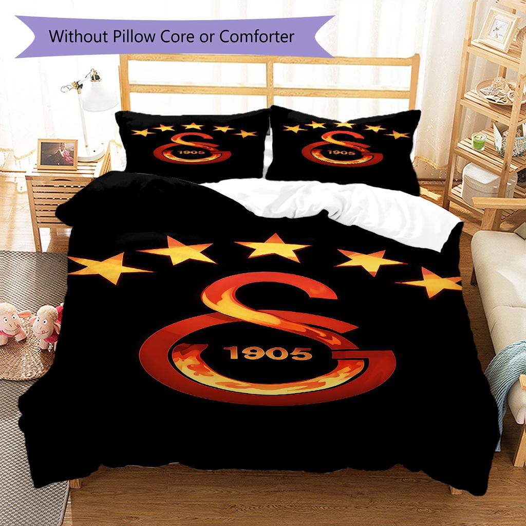 Galatasaray Raw Bedding Quilt Set Quilt Cover Pillowcase Home Decoration Birthday Gift (1 * duvet cover + 2 * pillowcase, without core)