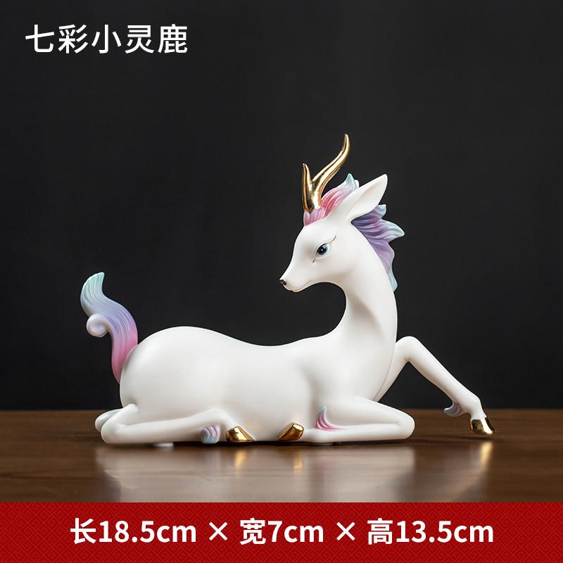 Ceramic Deer Ornaments,New Chinese-Style Decorative Figurines for Living Room and Study Display,Elegant TV Cabinet Layout