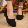 Classic Black Women Wedge Single Shoes Lightweight Slip On Office Work Shoes Woman Comfortable Soft Sole Casual Footwear Female