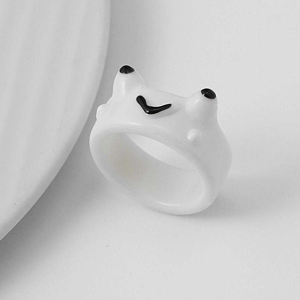 Мультяшное студенческое кольцо, женское кольцо, кольцо для пары, цветное акриловое кольцо с лягушкой и курицей