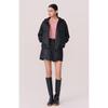 Huit Men Fake Leather Oversized Hooded Padded Jumper Htwjp5l12t