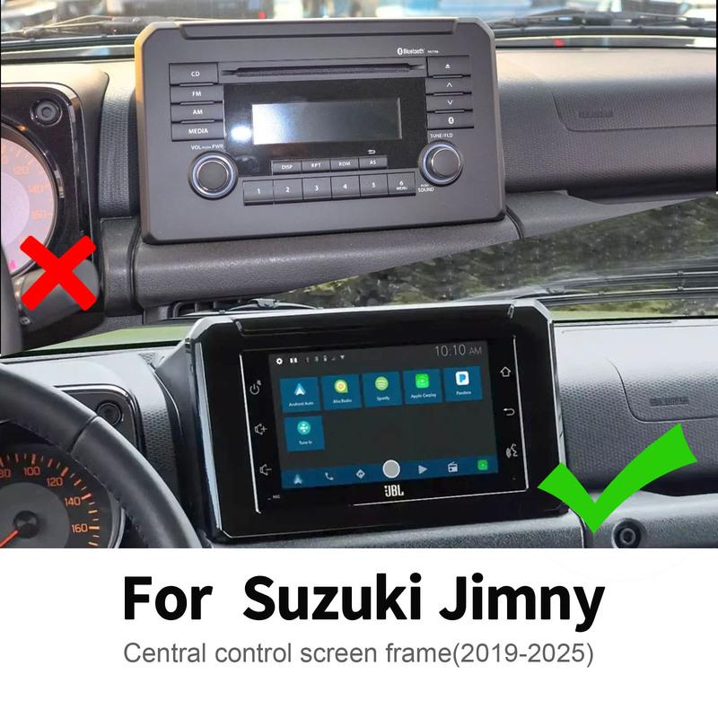 Real Soft Carbon Fiber Sticker For Suzuki Jimny 2024 2025 LHD RHD Car Central Control Screen Frame Trim