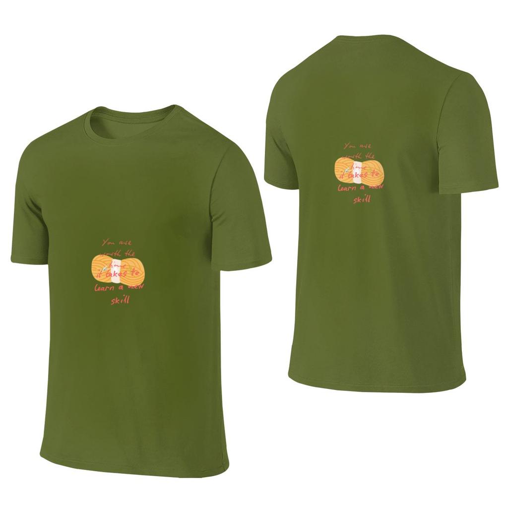Motivational Quote Learn A New Skill Reversible Cotton Graphic Tee Versatile Outdoor Travel Hobby Casual Shirt