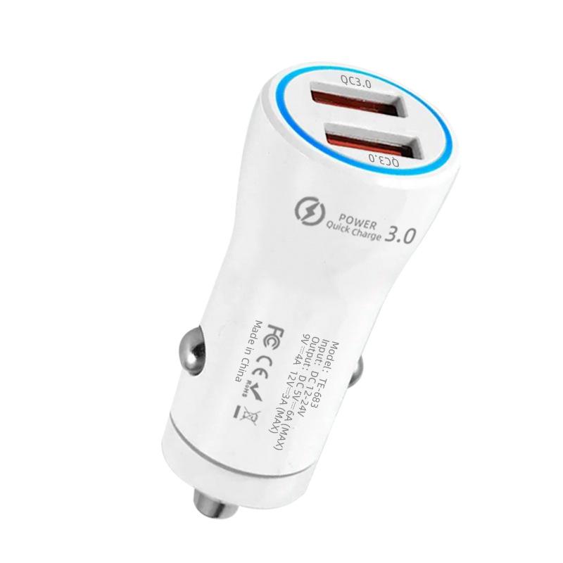Dual USB QC3.0 Car Charger for Samsung & Huawei - Fast Charging On-Board Adapter