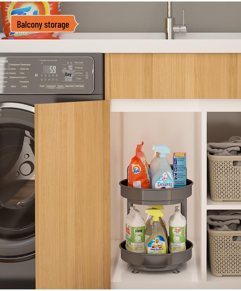 Rotating Kitchen Spice Rack - All-in-One Countertop Storage for Oil, Salt, Soy Sauce, & Vinegar