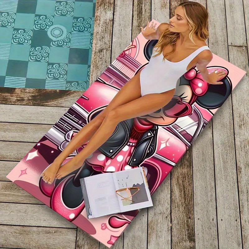 1pc Stylish Minnie Polyester Beach Towel, 2D Printed, Year-Round Use, Lightweight/Quick-Drying/Soft, Ideal for Beach/Camp