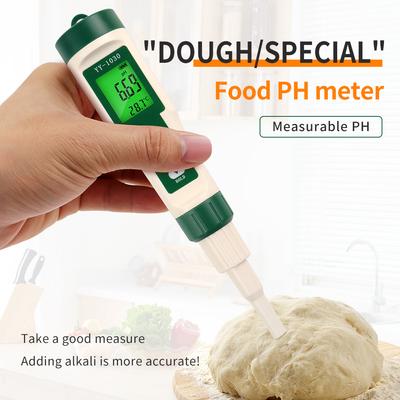 Тестер pH для пищевых продуктов, алкалиметр для теста, pH-метр 0,00-14,00 для почвы, косметики, еды, сыра, мяса, фруктов, pH CF, двойной дисплей