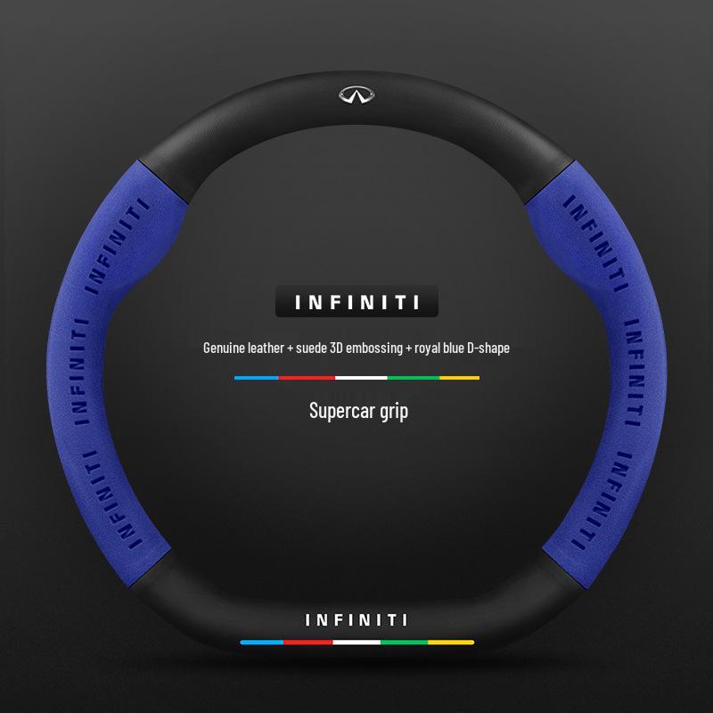 Infiniti Special Car Steering Wheel Cover - Genuine Leather, Suede, Carbon Fiber, Universal, Breathable, All-Season
