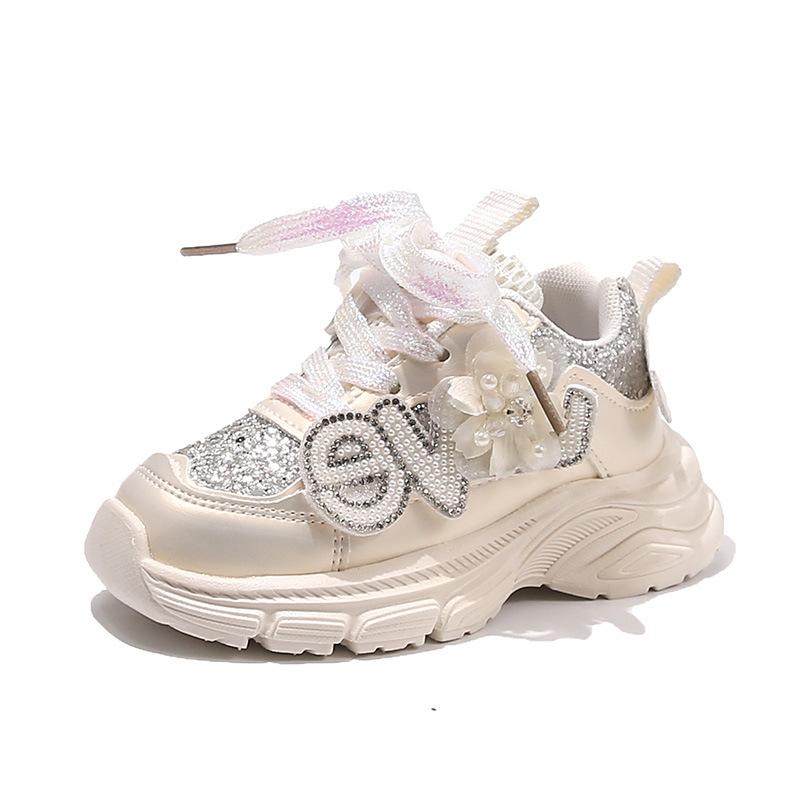 2025 весна новые спортивные туфли для девочек туфли для девочек мягкая подошва нескользящие туфли принцессы новые кроссовки детская обувь
