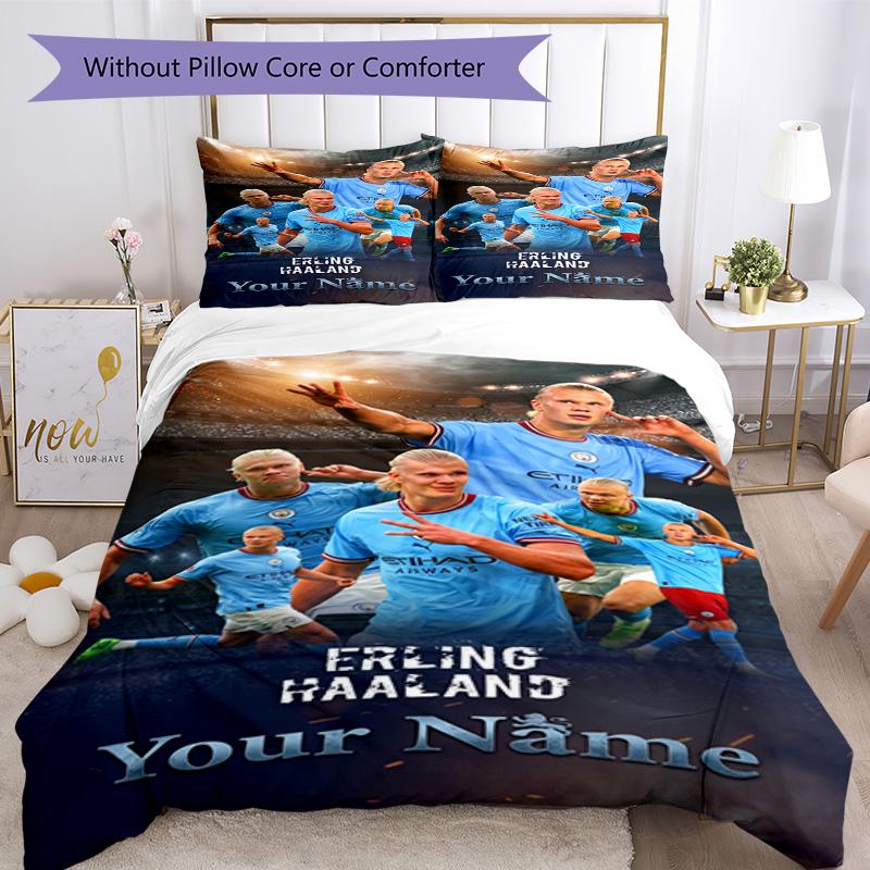 Haaland Customize Text Duvet Cover Set Design for Living Rooms Soft Bedding Custom Room Decor Birthday Christmas Gift Idea