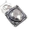 Natural White Topaz Gemstone Handmade 925 Sterling Silver Pendant 1.89" Z3l10