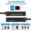 USB 3.0 Type C 4 In 1 Card Reader Memory Smart Card Reader SD TF CF MS Compact Flash Card Adapter 15cm Cable for Laptop