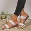 Large Size One-word Woven with Platform Wedge Heel Fashion Women's Shoes Summer New Wedge Heel Sandals Women
