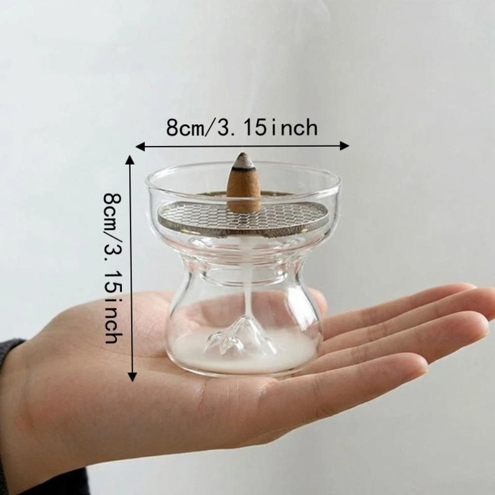 Glass Backflow Incense Burner Anti Dust Aromatherapy Burner Fragrance Censer Home Decoration