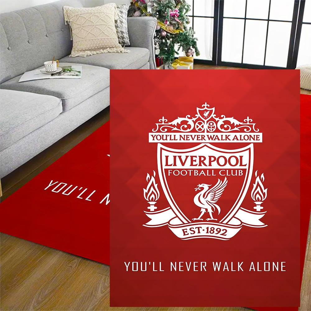 Never Walk Alone: Liverpool Fc Pride Area Rug Design for Living Rooms Decorate room Outdoor Game Room Anti-slip Rug Decorate Offices