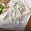 1116 spring and summer new 111% mulberry silk silk scarf light luxury high-end silk chiffon streamer Korean version neck accessories