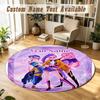 Round Rug Custom NameKpop Demon Hunters Pattern Non Slip Carpet Home Floor Decor
