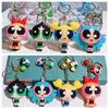Powerpuff Keychain Bag Pendant PVC Gift Cartoon Girls Cute Doll  Accessories