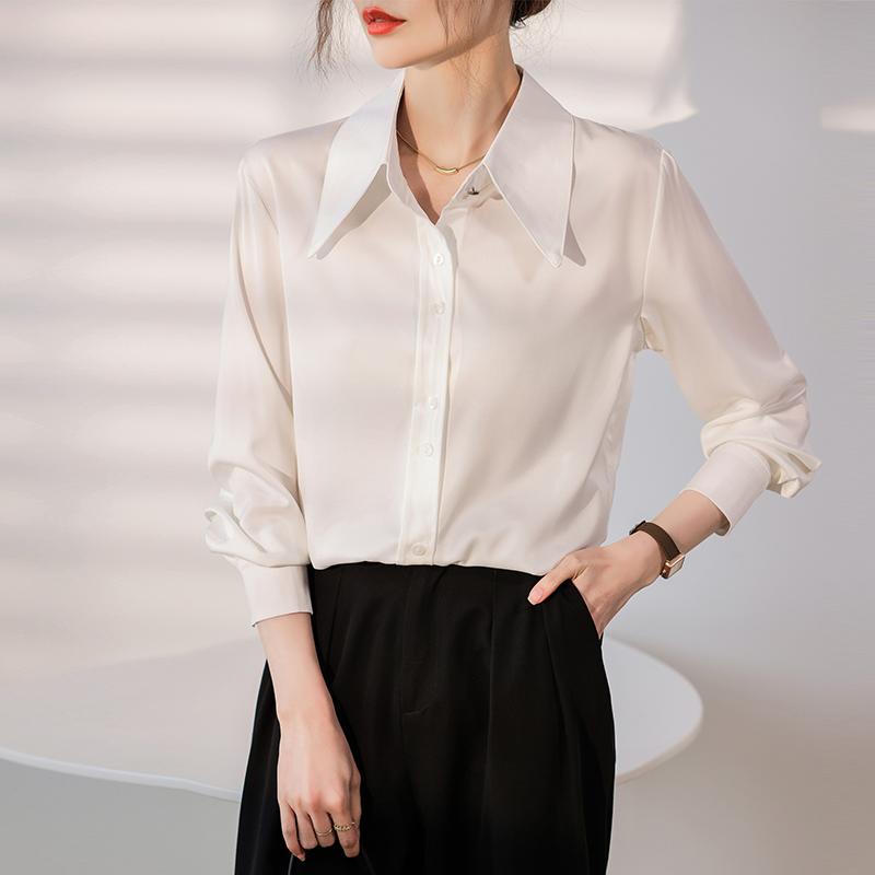 Women Blouses Shirts 2025 Spring Long Sleeve Women Blouse Shirt Turn Down Colla White Chiffon Blouse Shirt Women Tops J859